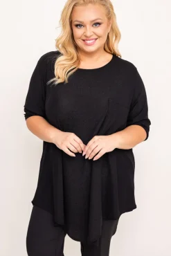 Damskie Polski Czarna Bluzka błyszcząca GENTI Wzór 2