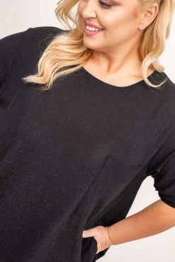 Damskie Polski Czarna Bluzka błyszcząca GENTI Wzór 2