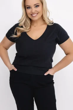 Damskie Polski Czarna Bluzka DERMI