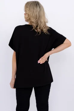 Damskie Włoski Czarna Bluzka DESTIMI