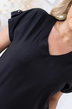 Damskie Polski Czarna Bluzka ERLINA