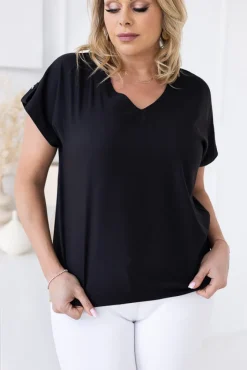 Damskie Polski Czarna Bluzka ERLINA