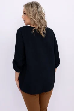 Damskie Włoski Czarna Bluzka EVENTI