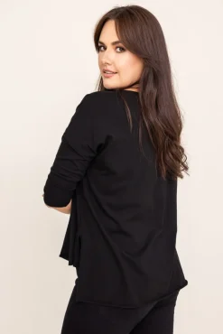 Damskie Włoski Czarna Bluzka GRENVI