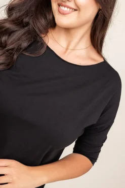 Damskie Włoski Czarna Bluzka GRENVI