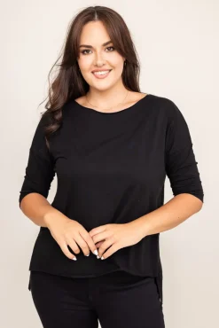 Damskie Włoski Czarna Bluzka GRENVI