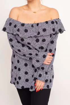 Damskie Polski Czarna Bluzka LOREZIA Wzór 3