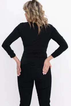 Damskie Włoski Czarna Bluzka NEQTI