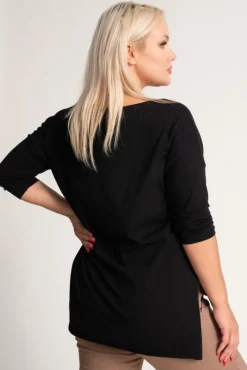 Damskie Włoski Czarna Bluzka REVUMI Wzór 10