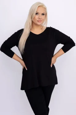 Damskie Polski Czarna Bluzka SAMARIS
