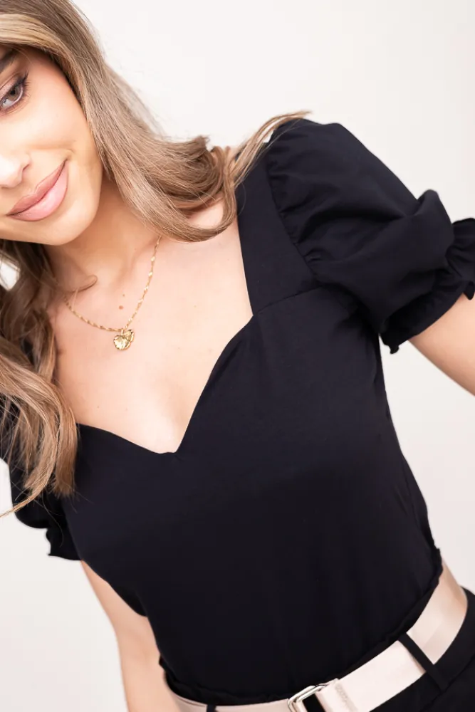 Damskie Polski Czarna Bluzka SENSIVIA