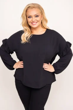 Damskie Włoski Czarna Bluzka z łańcuszkiem FEZI