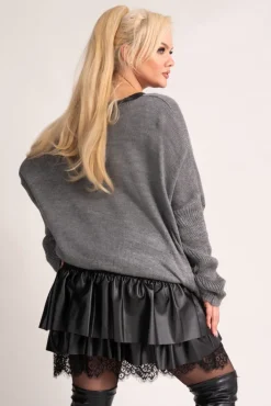 Damskie Polski Czarna Halka AKLAH Wzór 3