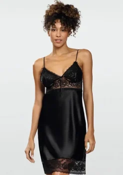 Polski Czarna Halka satynowa AGATHA