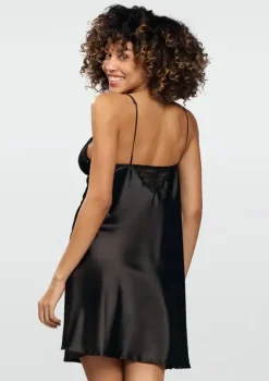 Polski Czarna Halka satynowa FRANCES