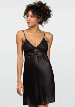 Polski Czarna Halka satynowa JANE