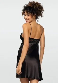 Polski Czarna Halka satynowa JANE