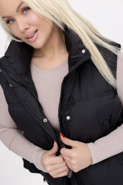 Damskie Czarna Kamizelka ocieplana BISHIO