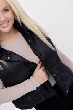 Damskie Czarna Kamizelka ocieplana ALERVI