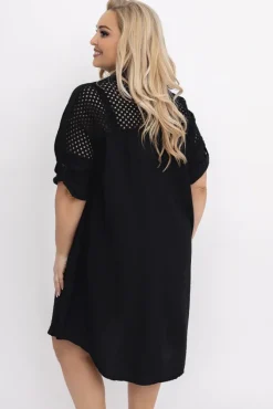 Damskie Włoski Czarna Koszula BARIEN