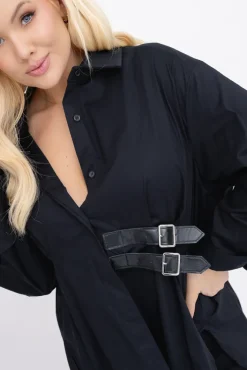 Damskie Włoski Czarna Koszula LOVERI