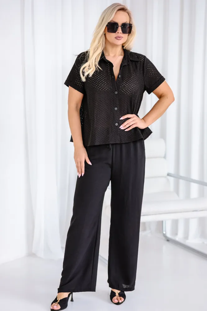 Damskie Polski Czarna Koszula NELI