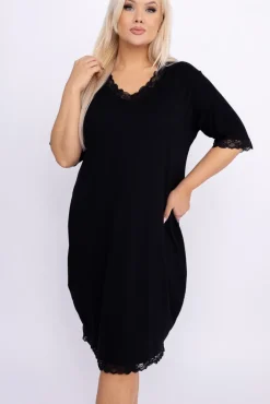 Polski Czarna Koszula Nocna BELISA