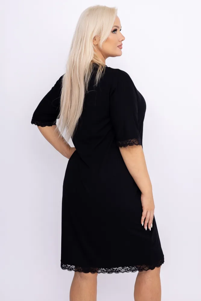 Polski Czarna Koszula Nocna BELISA