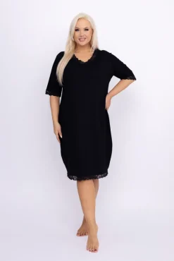 Polski Czarna Koszula Nocna BELISA