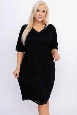 Polski Czarna Koszula Nocna BELISA