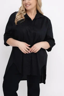 Damskie Włoski Czarna Koszula TENSERI