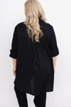 Damskie Włoski Czarna Koszula TENSERI