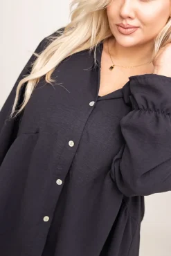 Damskie Włoski Czarna Koszula TOURI