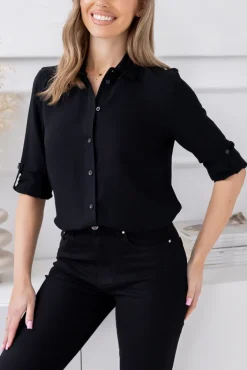 Damskie Polski Czarna Koszula TYENA