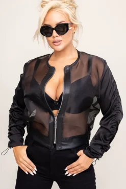 Damskie Polski Czarna Kurtka BARDI Wzór 2