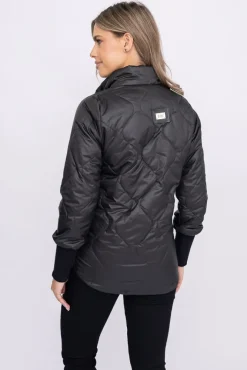 Damskie Polski Czarna Kurtka pikowana ocieplana ROBENO