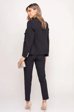 Damskie Polski Czarna Marynarka dwurzędowa TEMIDA