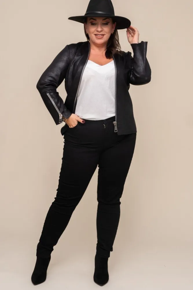 Damskie Polski Czarna Marynarka SCIATA Plus Size Wzór 1