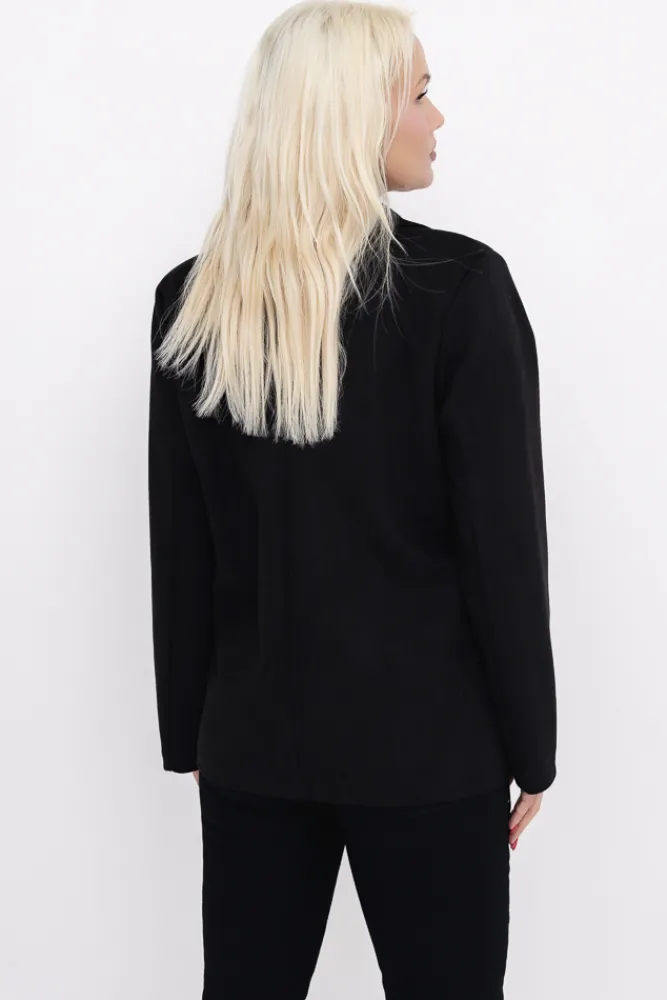 Włoski Czarna Marynarka zamszowa SALINEA