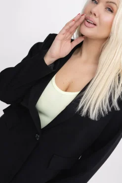 Włoski Czarna Marynarka zamszowa SALINEA