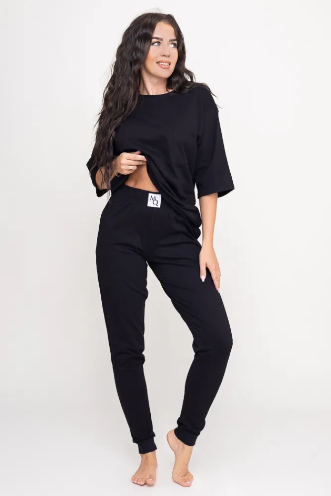 Polski Czarna Piżama z długimi spodniami REVENTI