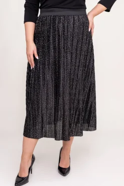 Włoski Czarna Spódnica plisowana TAVA