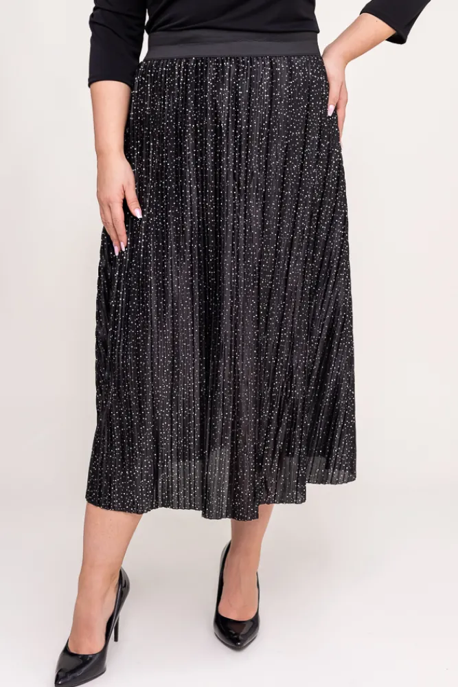 Włoski Czarna Spódnica plisowana TAVA
