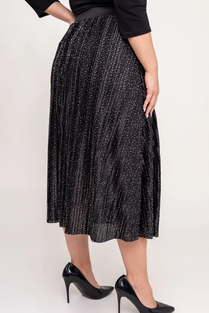 Włoski Czarna Spódnica plisowana TAVA