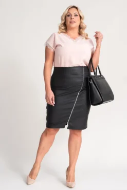 Polski Czarna Spódnica skórzana CETIO Wzór 1