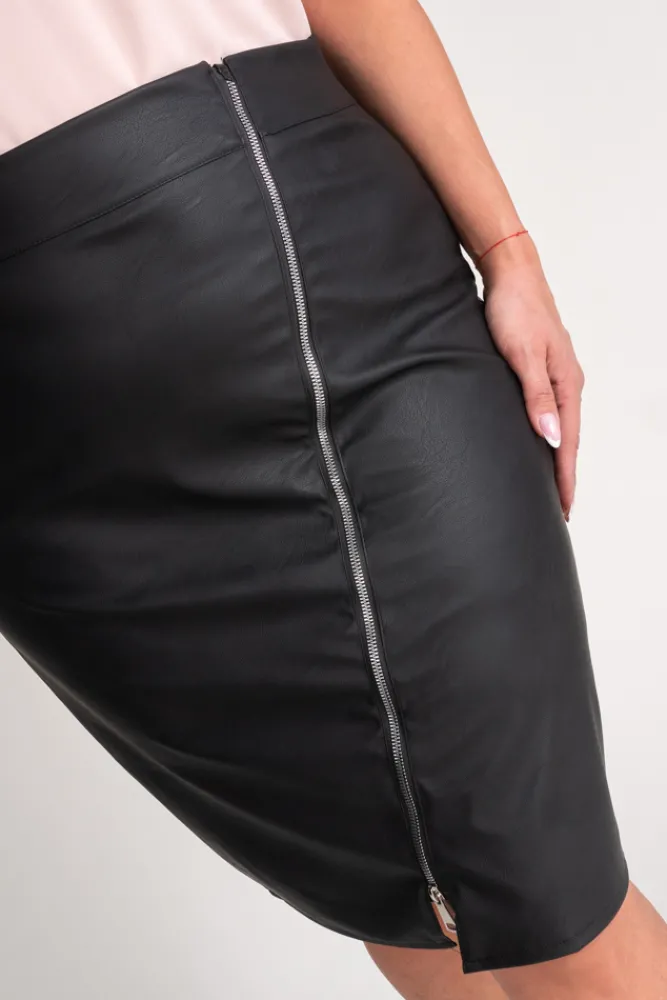 Polski Czarna Spódnica skórzana CETIO Wzór 1