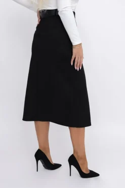 Włoski Czarna Spódnica zamszowa YEMENI