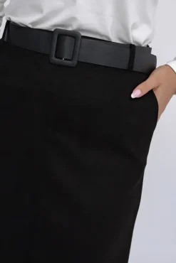 Włoski Czarna Spódnica zamszowa YEMENI