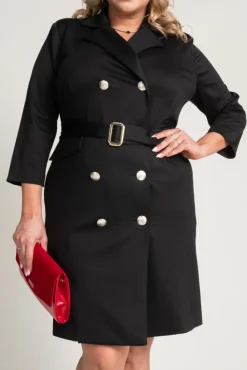 Polski Czarna Sukienka żakietowa GANTIA