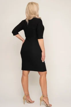 Polski Czarna Sukienka brokatowa BRILIA